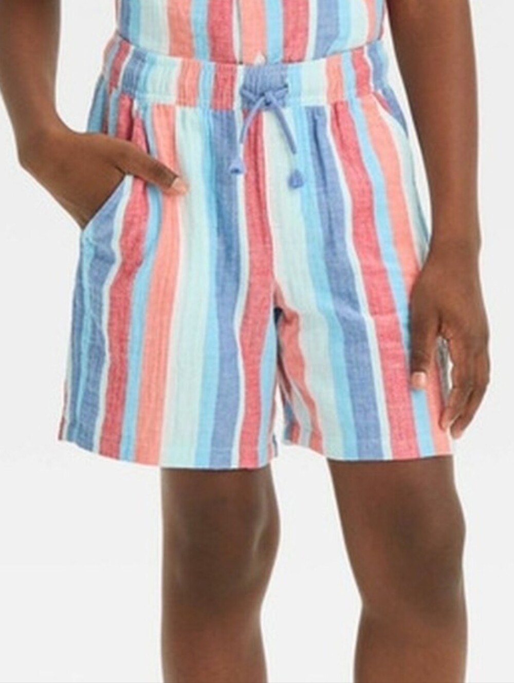 Cat & Jack Striped Cotton Shorts - Red White & Blue NWT